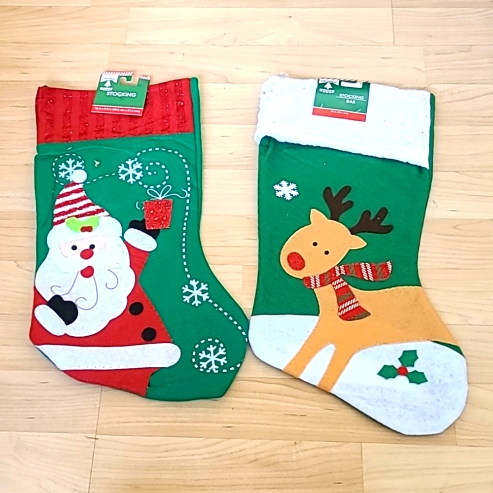 Two pack of Christmas Stocking, Christmas Stocking Bag Gift Bags